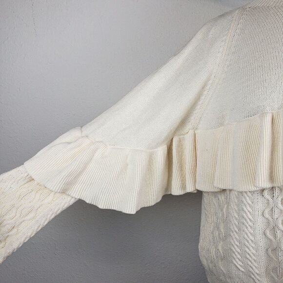 Project Naadam cream multi texture ruffle sweater - Picture 7 of 7